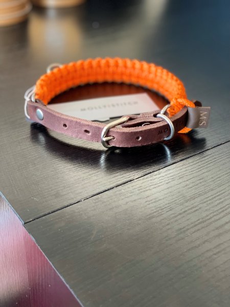 Molly and Stitch Touch of leather Hundehalsband - Pumpkin