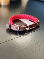 Molly and Stitch Touch of leather Hundehalsband - Lipstick