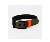 The Dog Idea Biothane Halsband gepolstert Khaki L 2,5cm breit 36-44cm Halsumfang