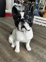 Keramik Französische Bulldoge weis